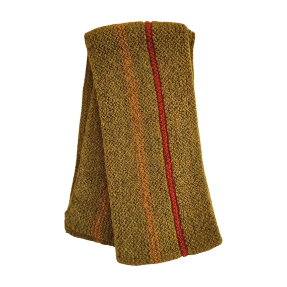 Zöld csíkos kötött női sál
