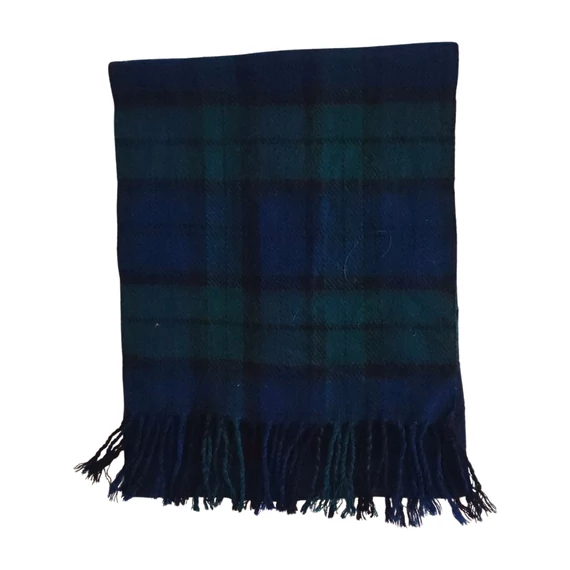 Sötétkék és zöld  kockás női sál