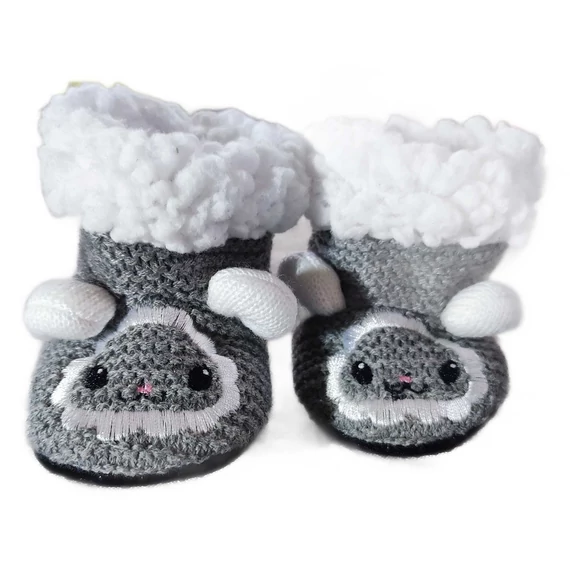 Bárányos puha talpú babacipő