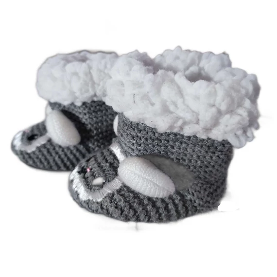 Bárányos puha talpú babacipő (méret: 15)