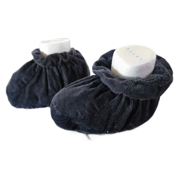 Kék kordbársony puha talpú babacipő (méret: 18)