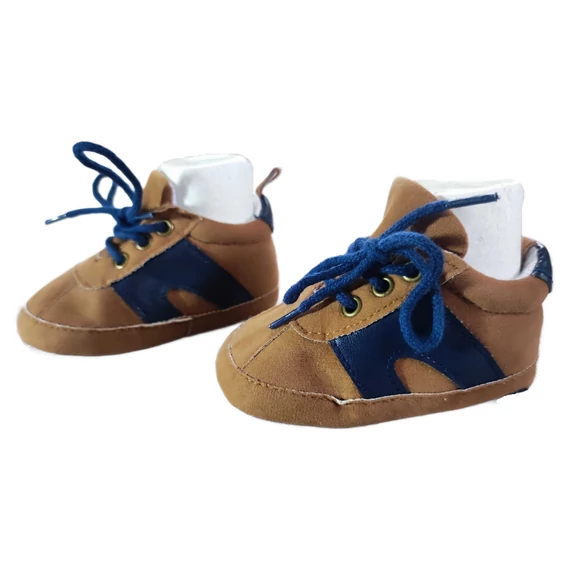 Barna sportos puha talpú babacipő