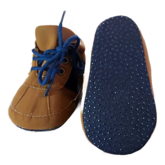 Barna sportos puha talpú babacipő (méret: 18)