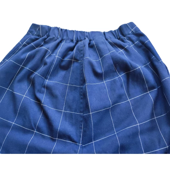 Kék kockás női szövetnadrág (méret: M)