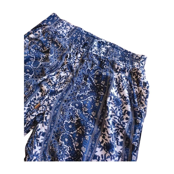 Colosseum kék és fehér mintás vékony női nadrág