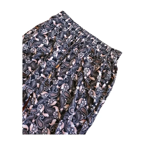 Colosseum fekete és bézs mintás vékony női nadrág