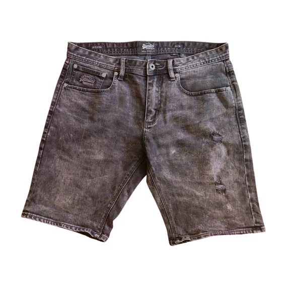 Superdry fekete férfi farmer rövidnadrág