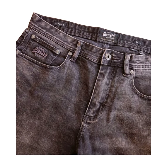 Superdry fekete férfi farmer rövidnadrág
