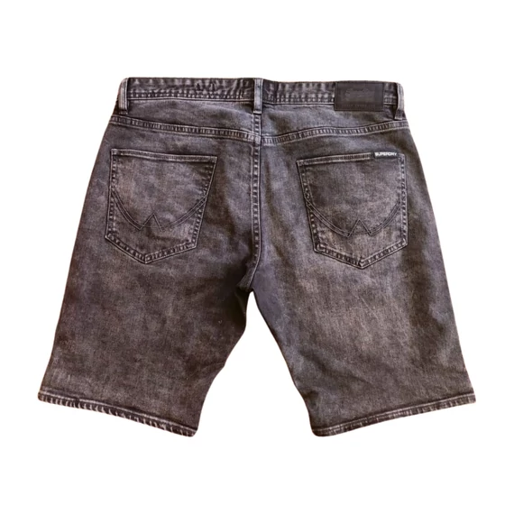 Superdry fekete férfi farmer rövidnadrág