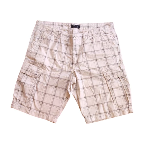 C&A fehér kockás cargo férfi rövidnadrág