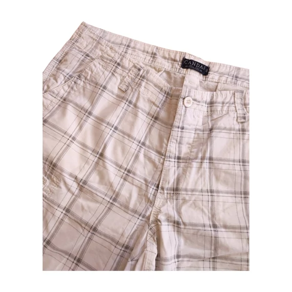C&A fehér kockás cargo férfi rövidnadrág