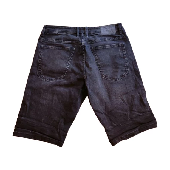 Fishbone fekete férfi farmer rövidnadrág