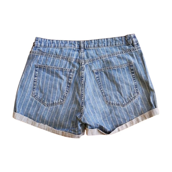 H&M kék csíkos női farmer rövidnadrág