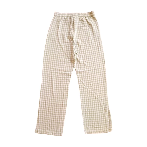 Bershka világos zöld kockás vékony női nadrág