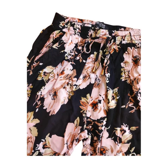 One Love fekete mintás vékony női nadrág