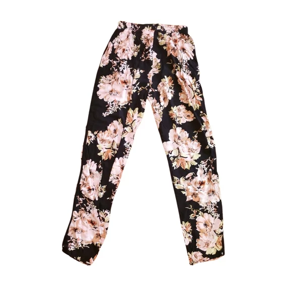 One Love fekete mintás vékony női nadrág