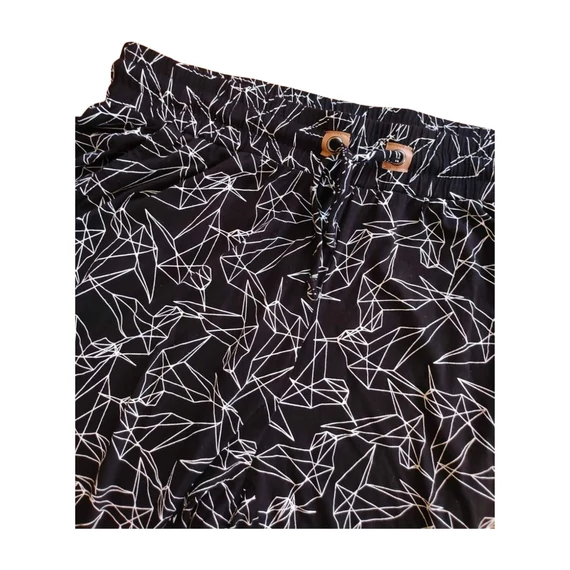 Gina fekete mintás vékony női nadrág