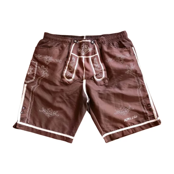 Alpin barna bajos mintás férfi sport rövidnadrág