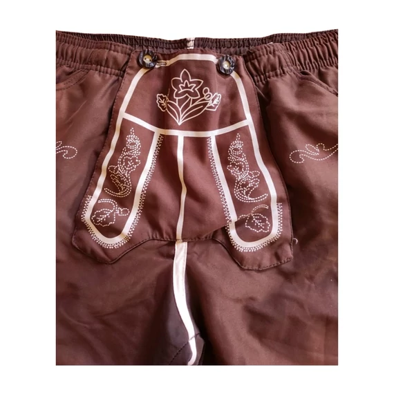 Alpin barna bajos mintás férfi sport rövidnadrág