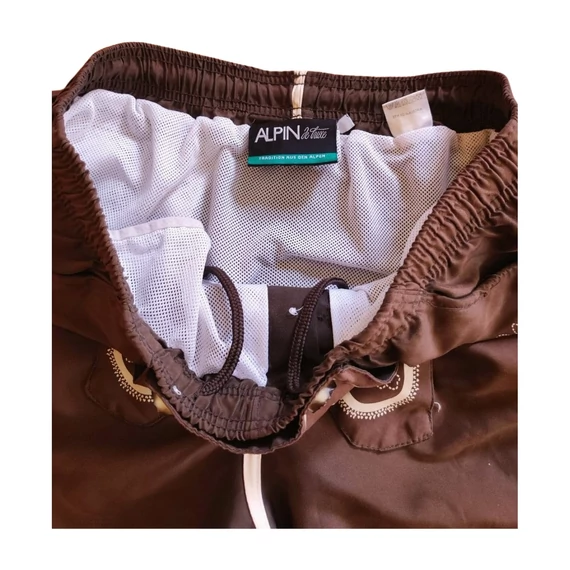 Alpin barna bajos mintás férfi sport rövidnadrág