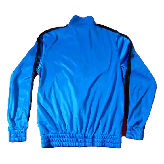 Benger kék fényes anyagú cipzáras férfi sport pulóver (méret: M)