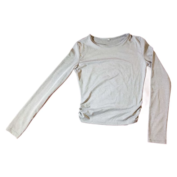 Ezüst színű feszülős női felső (méret: S)