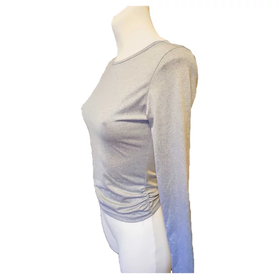 Ezüst színű feszülős női felső (méret: S)