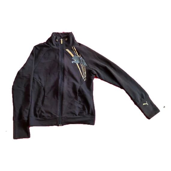 Puma fekete cipzáras női sport pulóver