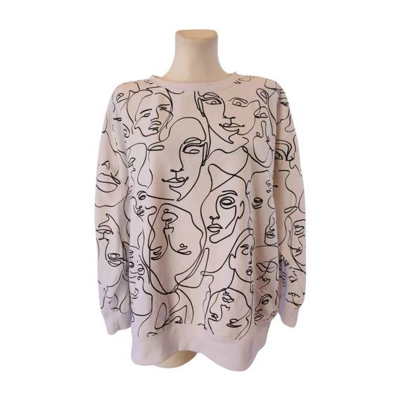 Page One fehér mintás női sport pulóver