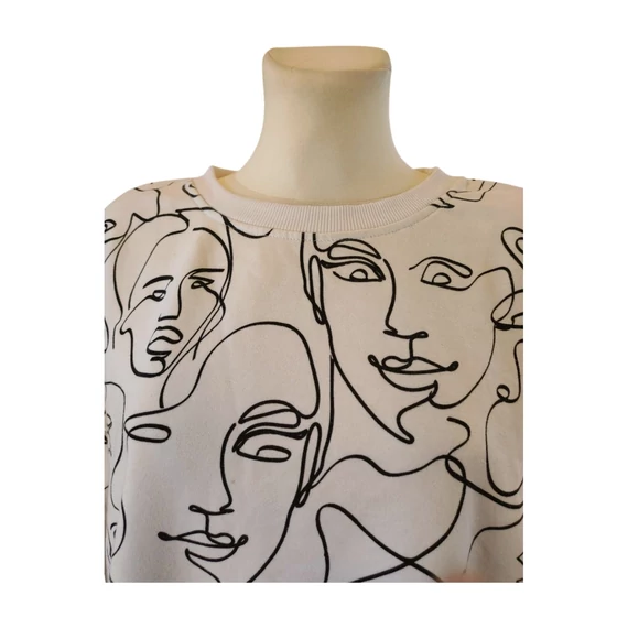 Page One fehér mintás női sport pulóver