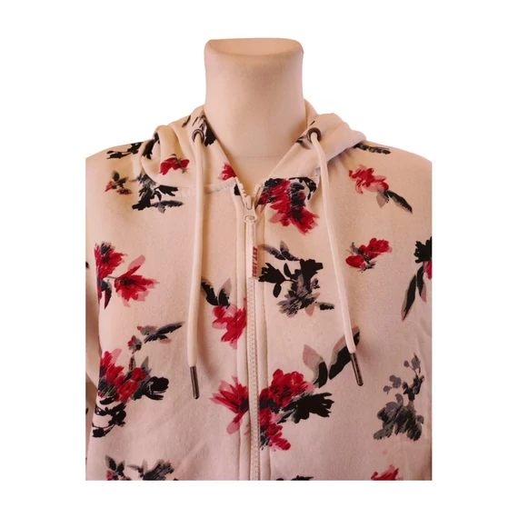 Esmara fehér virágmintás női sport pulóver