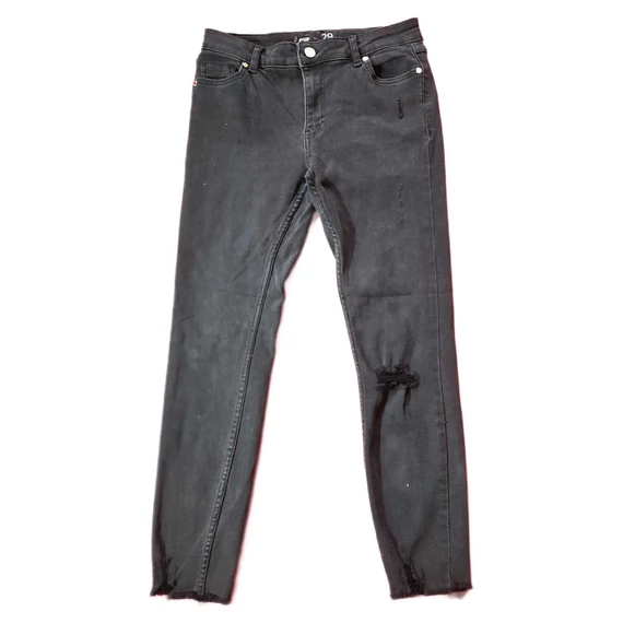 Fishbone fekete szaggatott női farmer