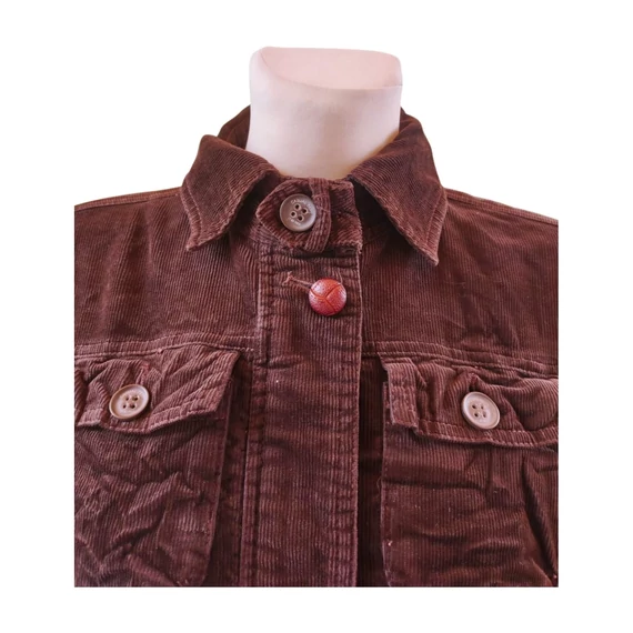 Tom Tailor sötétbarna kordbársony női kabát