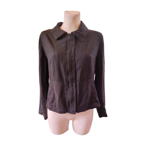 Fekete vékony női vászon kabát