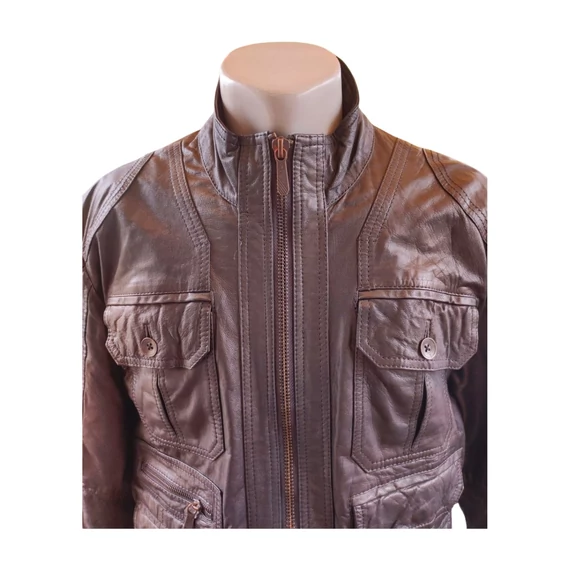 EDC fekete férfi bőrkabát 