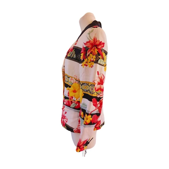 Gabriella Benelli tört fehér mintás női blézer