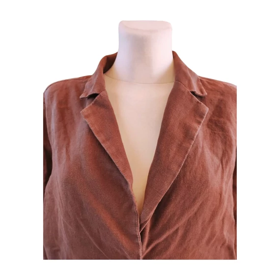 C&A barna lenvászon vékony női blézer