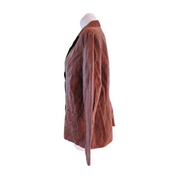 C&A barna lenvászon vékony női blézer