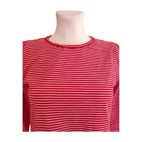 Esprit piros csíkos női felső