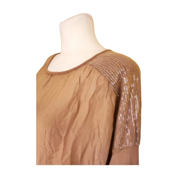 Barna flitteres női felső