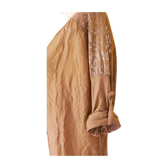 Barna flitteres női felső