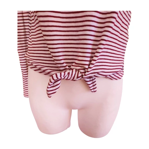 Tom Tailor piros csíkos női felső