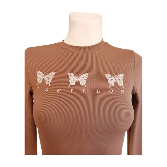 Shein barna pillangó mintás női top