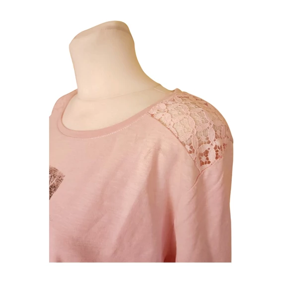 Takko rószaszín feliratos női felső