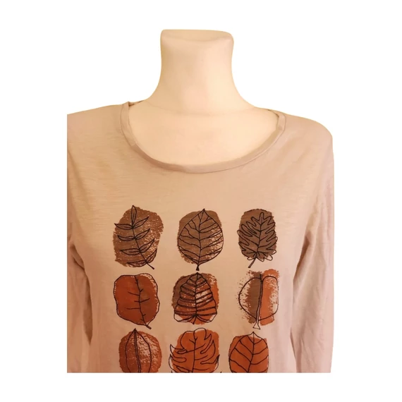 Sa. Hara bézs levél mintás női felső