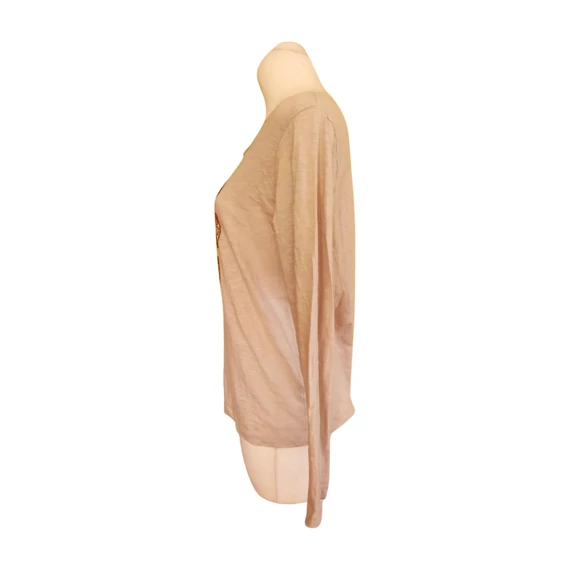 Sa. Hara bézs levél mintás női felső