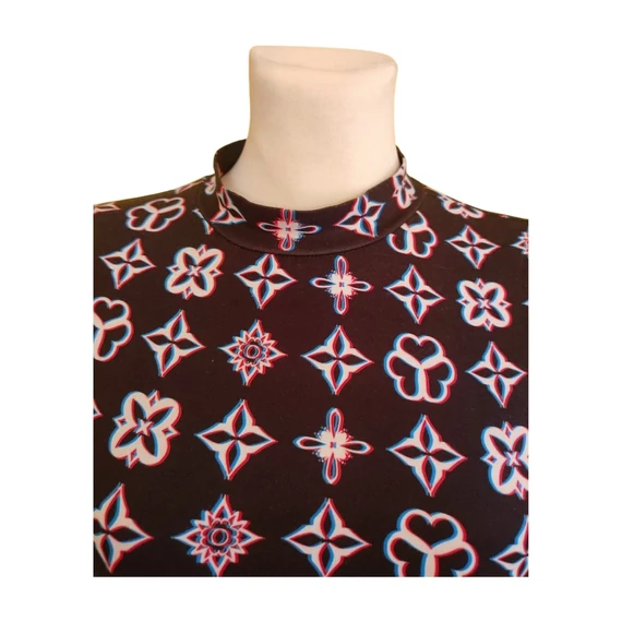 Shein sötétkék mintás női felső