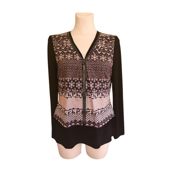 Joseph Ribkoff szürke mintás női felső