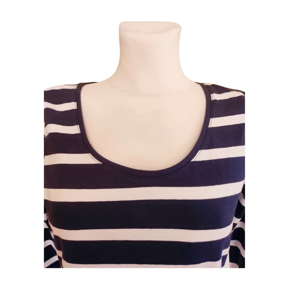 Janina sötétkék csíkos női felső