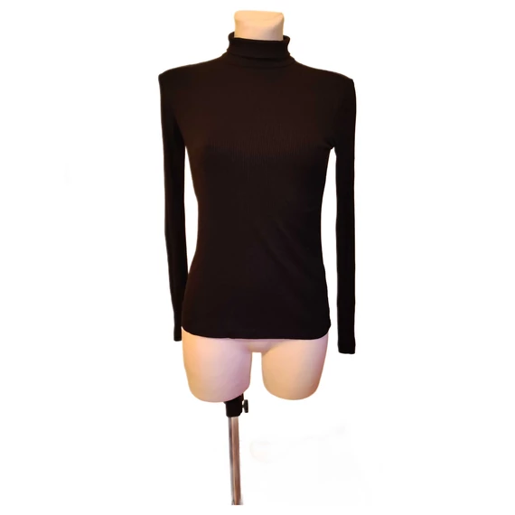 H&M fekete színű bordázott női garbó